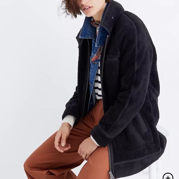 madewell sherpa city grid coat - Picture 1 of 12